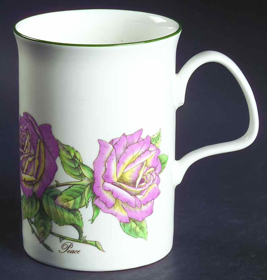 Botanical Flowers (Green Trim) Mug by Roy Kirkham-1