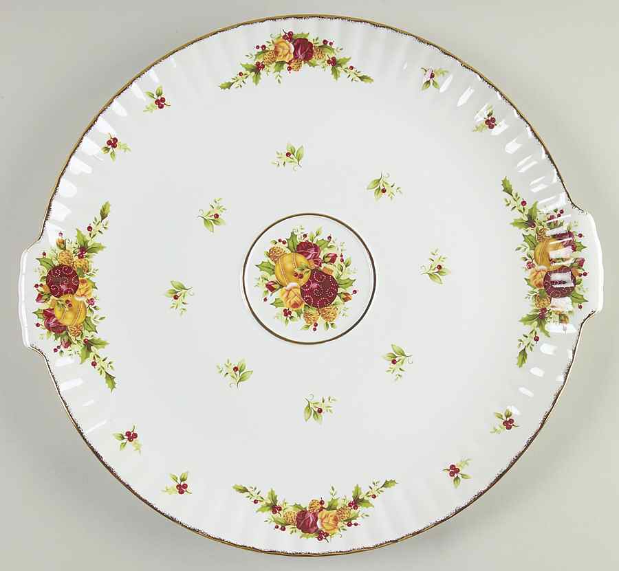 Old Country Roses Holiday (2006) Chip Bowl/Plate for Chip & Dip Set by Royal Albert-1