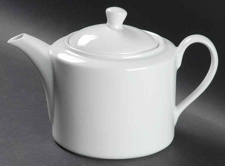 Classic White (Classic Shape) Teapot & Lid by Royal Worcester-1