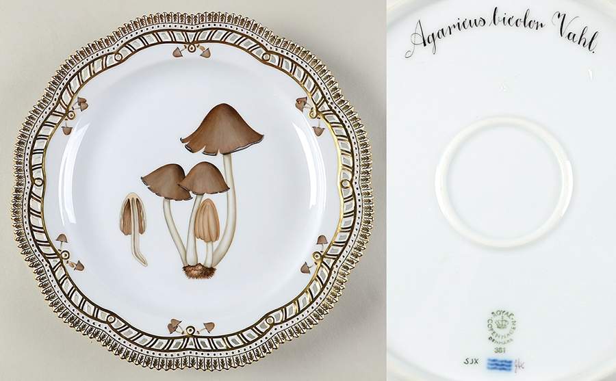Flora Danica Fungi Collection 11" Round Platter w/Pierced Edge by Royal Copenhagen-1