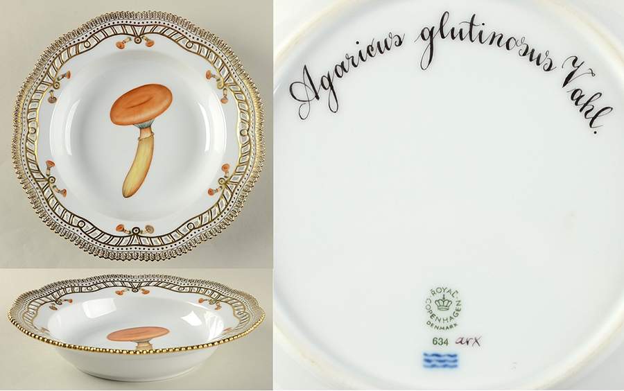 Flora Danica Fungi Collection Pierced Large Rim Soup Bowl by Royal Copenhagen-1