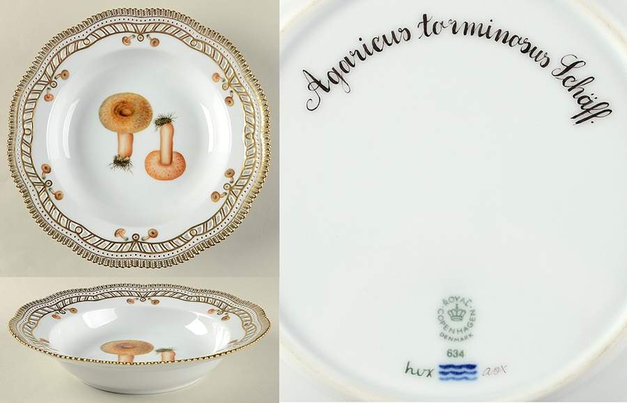 Flora Danica Fungi Collection Pierced Large Rim Soup Bowl by Royal Copenhagen-1