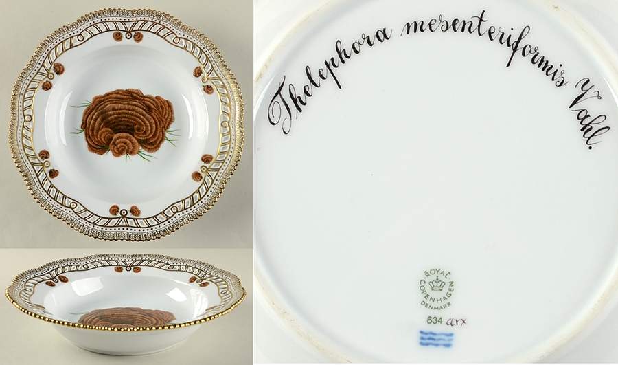 Flora Danica Fungi Collection Pierced Large Rim Soup Bowl by Royal Copenhagen-1