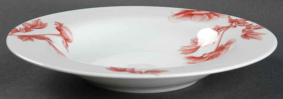 Red Peony Large Rim Soup Bowl by Royal Worcester-1