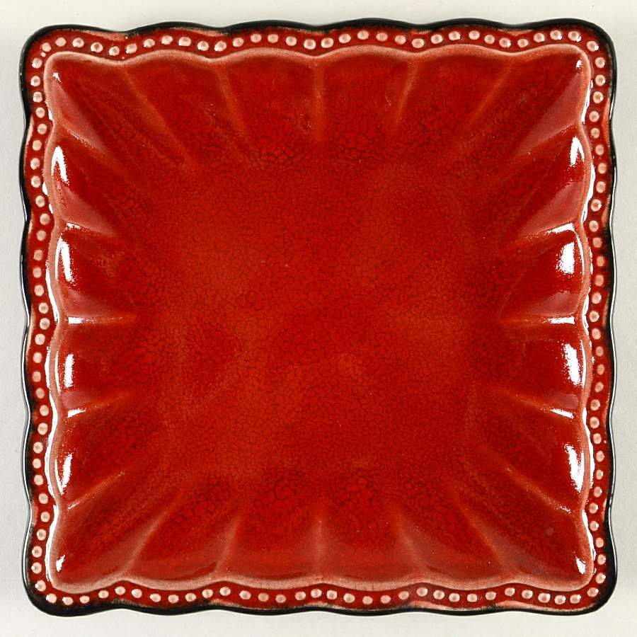Hobnail Brown Square Salad Plate by Roscher & Co-1