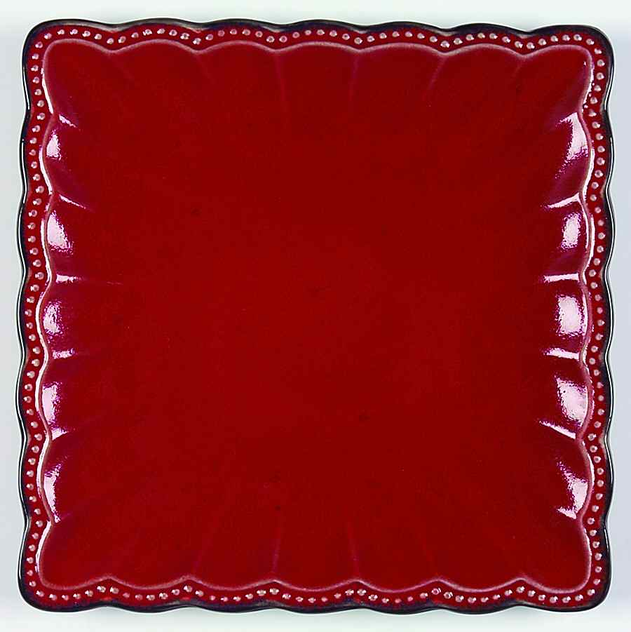 Hobnail Red (Square) Dinner Plate by Roscher & Co-1