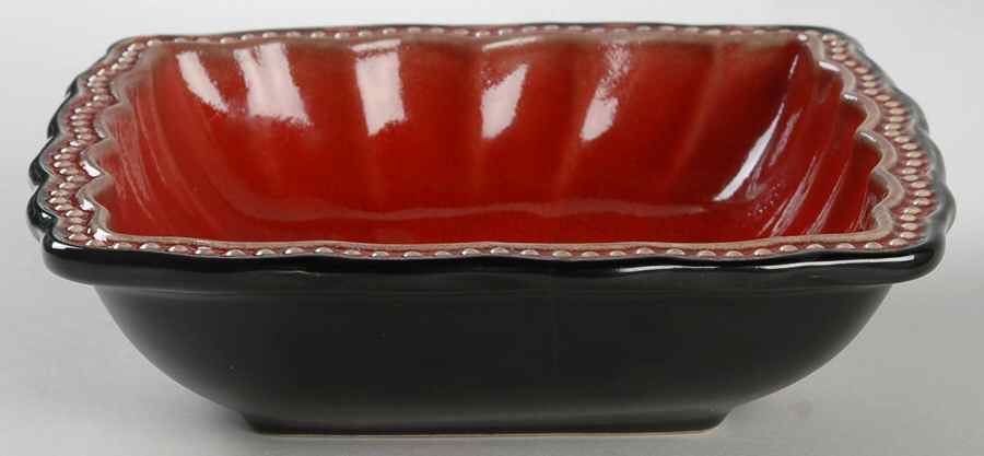 Hobnail Red (Square) Rim Soup Bowl by Roscher & Co-1
