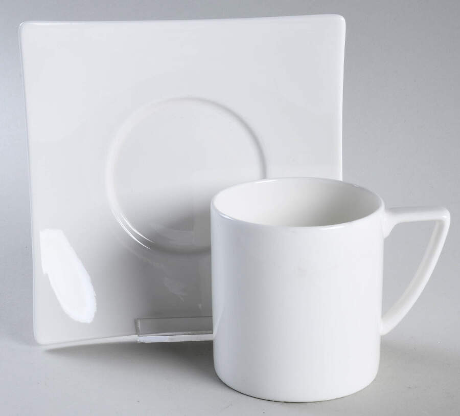 Extreme White Flat Cup & Saucer Set by Red Vanilla-1
