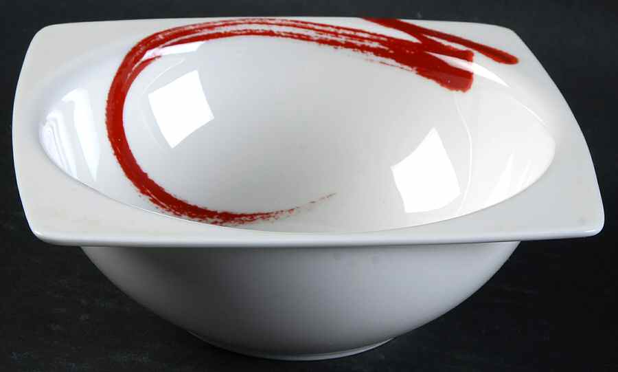 Paint It Red Rim Fruit/Dessert (Sauce) Bowl by Red Vanilla-1