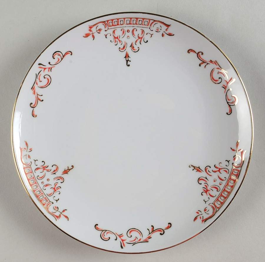 RN1 Gold and Red Dessert/Pie Plate by Renaissance-1