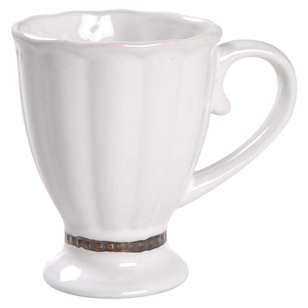 Hobnail White Platinum Mug by Roscher & Co-1