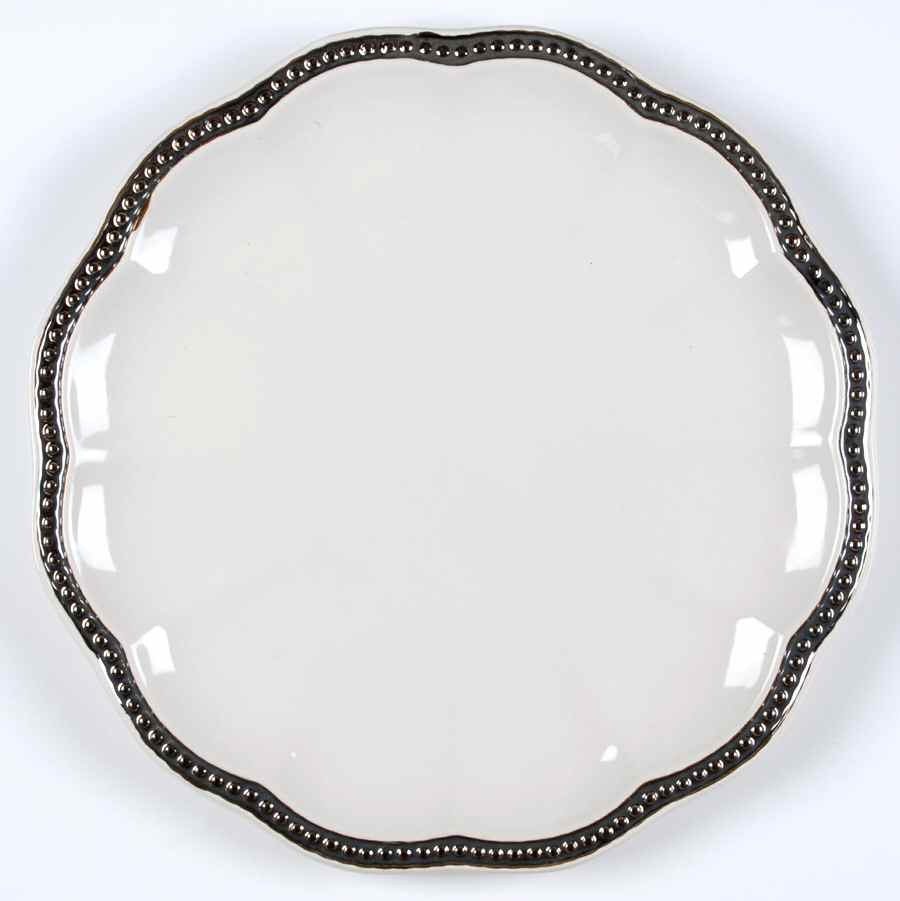 Hobnail White Platinum Dinner Plate by Roscher & Co-1