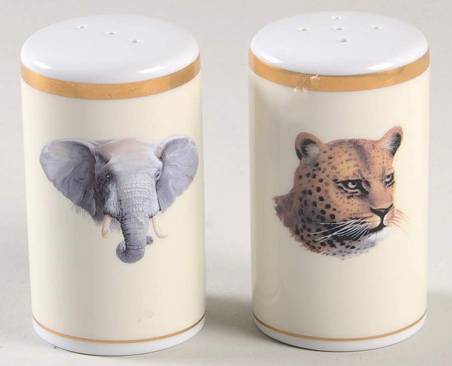 African Big 5 Salt & Pepper Set by Royal Sheffield Porcelain-1