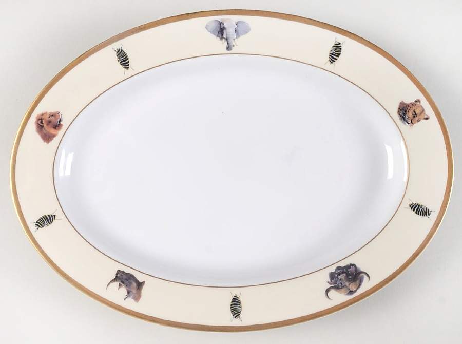 African Big 5 12" Oval Serving Platter by Royal Sheffield Porcelain-1