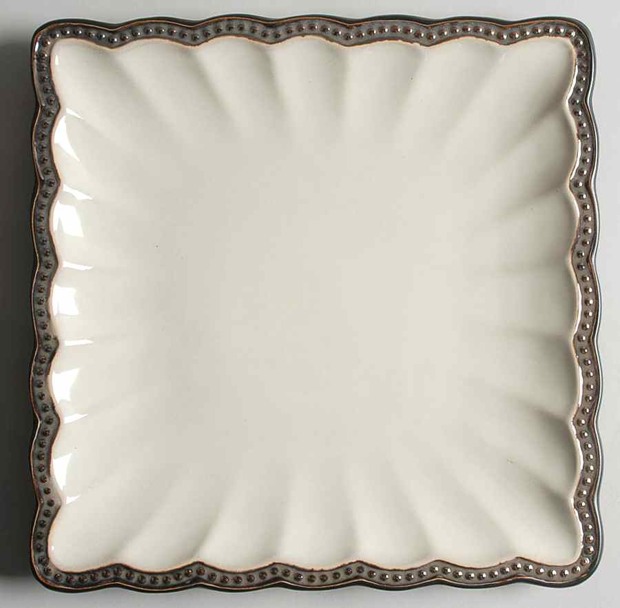 Hobnail Cream Bronze Square Dinner Plate by Roscher & Co-1