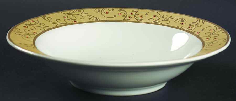 Christmas Scroll Rim Soup Bowl by Roscher & Co-1