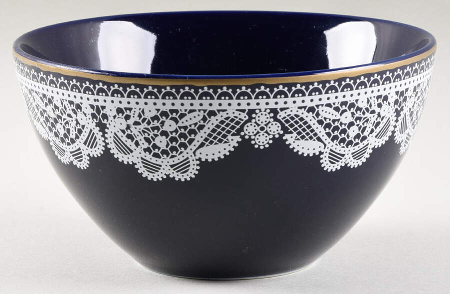 Crochet Collection Cobalt Blue Soup/Cereal Bowl by Roscher & Co-1