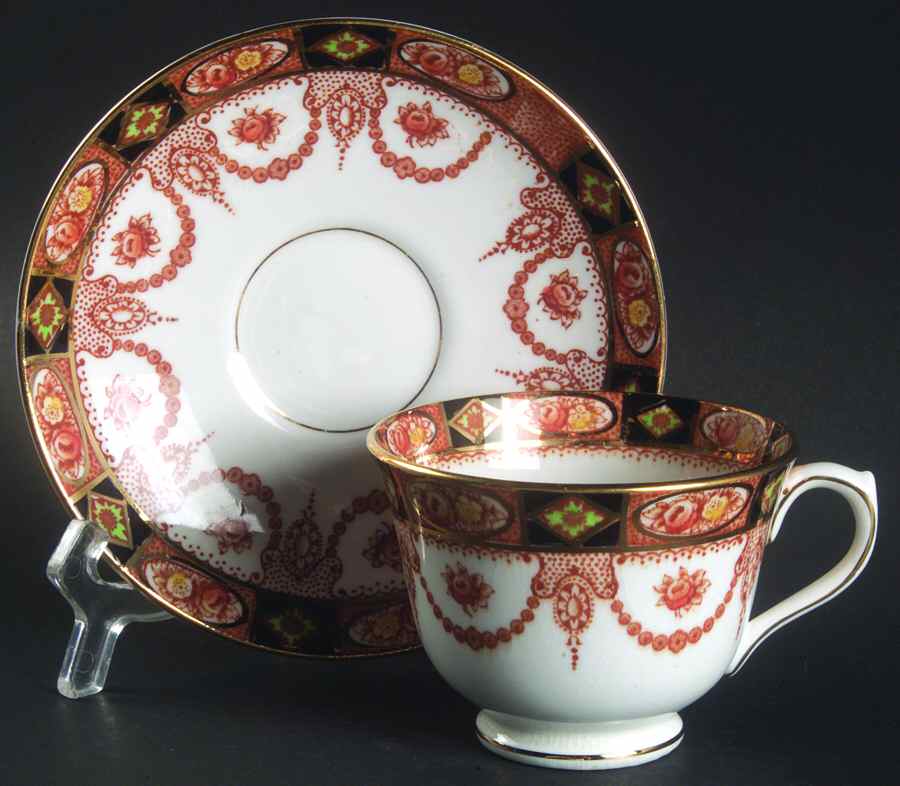Devon Black (Smooth) Footed Cup & Saucer Set by Royal Albert-1