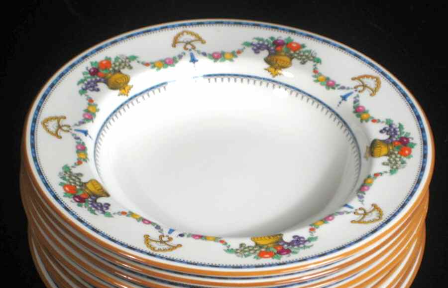 Malvern (White, Urns) Rim Soup Bowl by Royal Cauldon-1