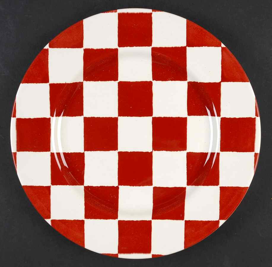Chequers Red Dinner Plate by Royal Stafford-1