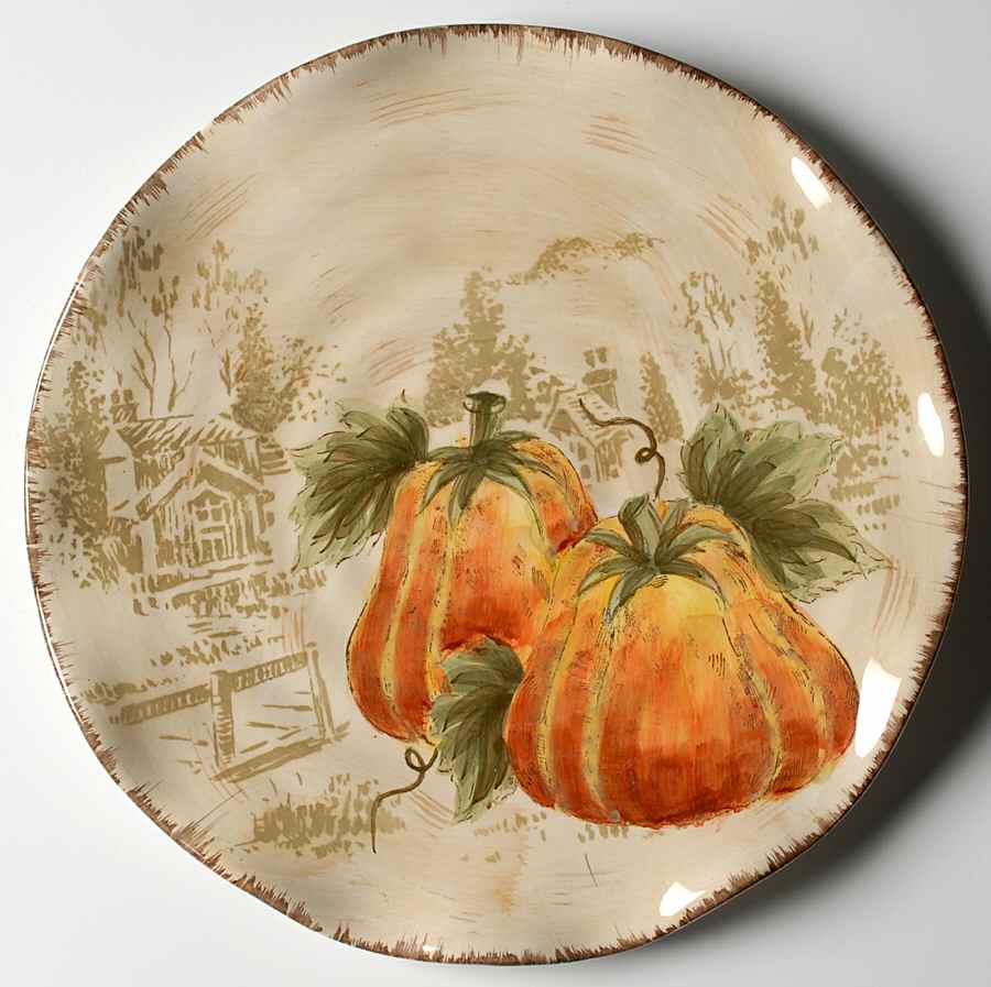 Pumpkin Fest (Beige Body) Dinner Plate by Maxcera Corp-1
