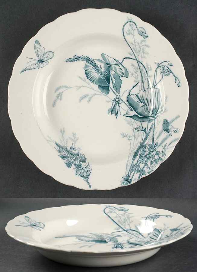 Poppy Bluegreen Large Rim Soup Bowl by Ralph Hamersley-1