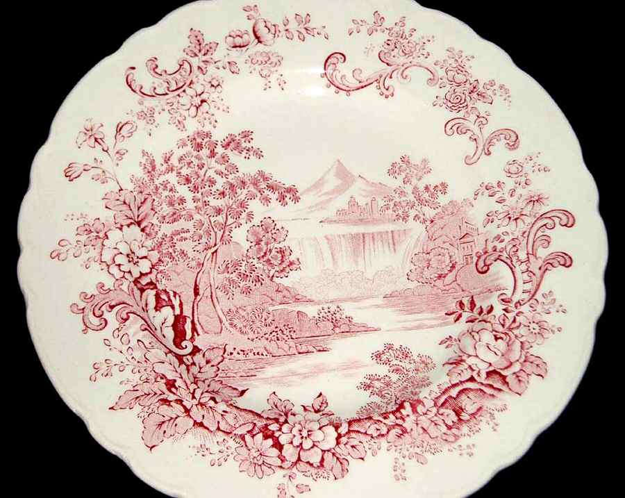 Waterfall Red Bread & Butter Plate by Royal Staffordshire-1
