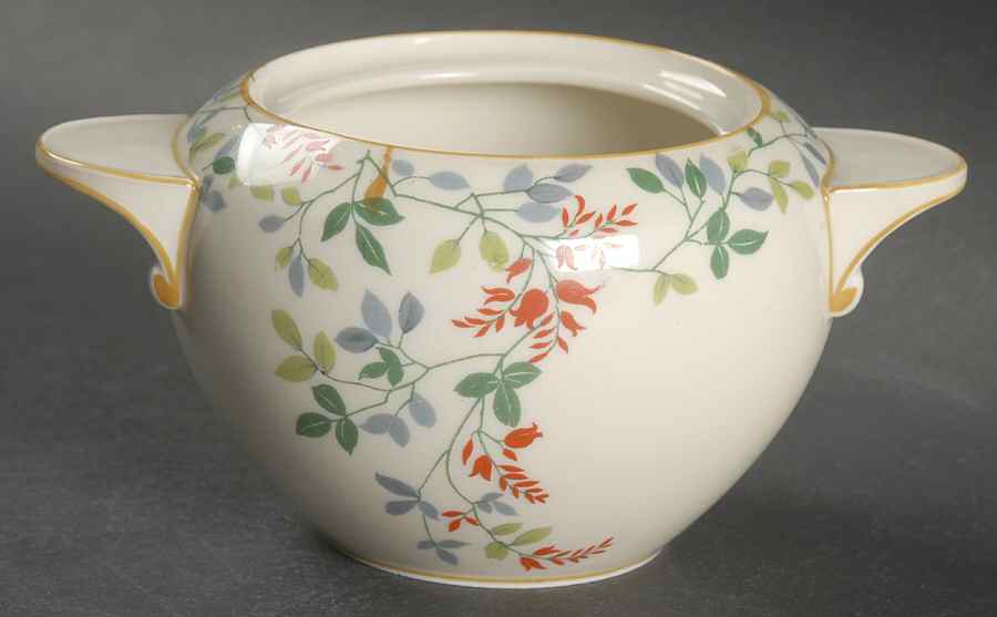 ROT284 (Mustard Trim) Mini Sugar Bowl No Lid by Royal Tettau-1