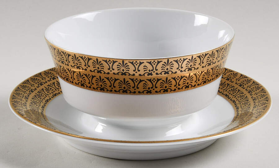 Regency Gravy Boat with Attached Underplate by Royal Crown (Japan)-1