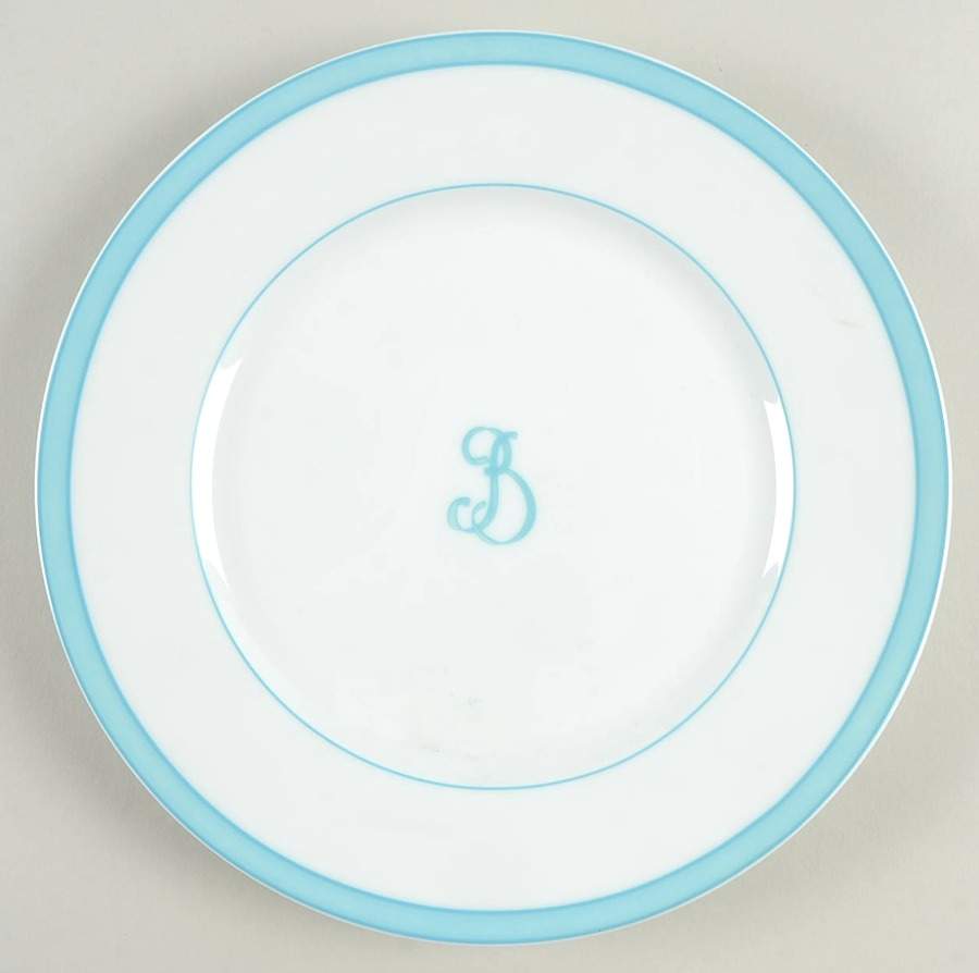 Tropic Turquoise (Monograms) Dessert Luncheon Plate by Raynaud-1
