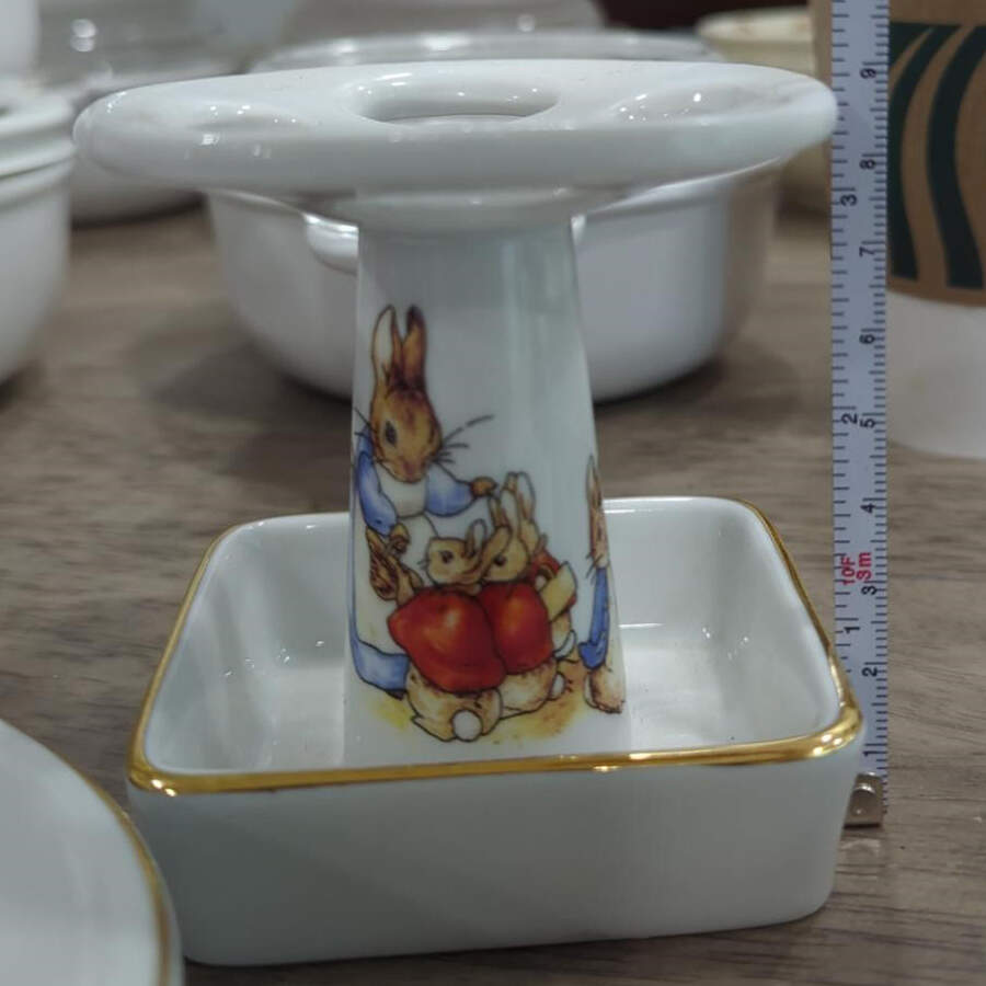 Peter Rabbit (Gold Trim) Toothbrush Holder by Reutter Porzellan-1
