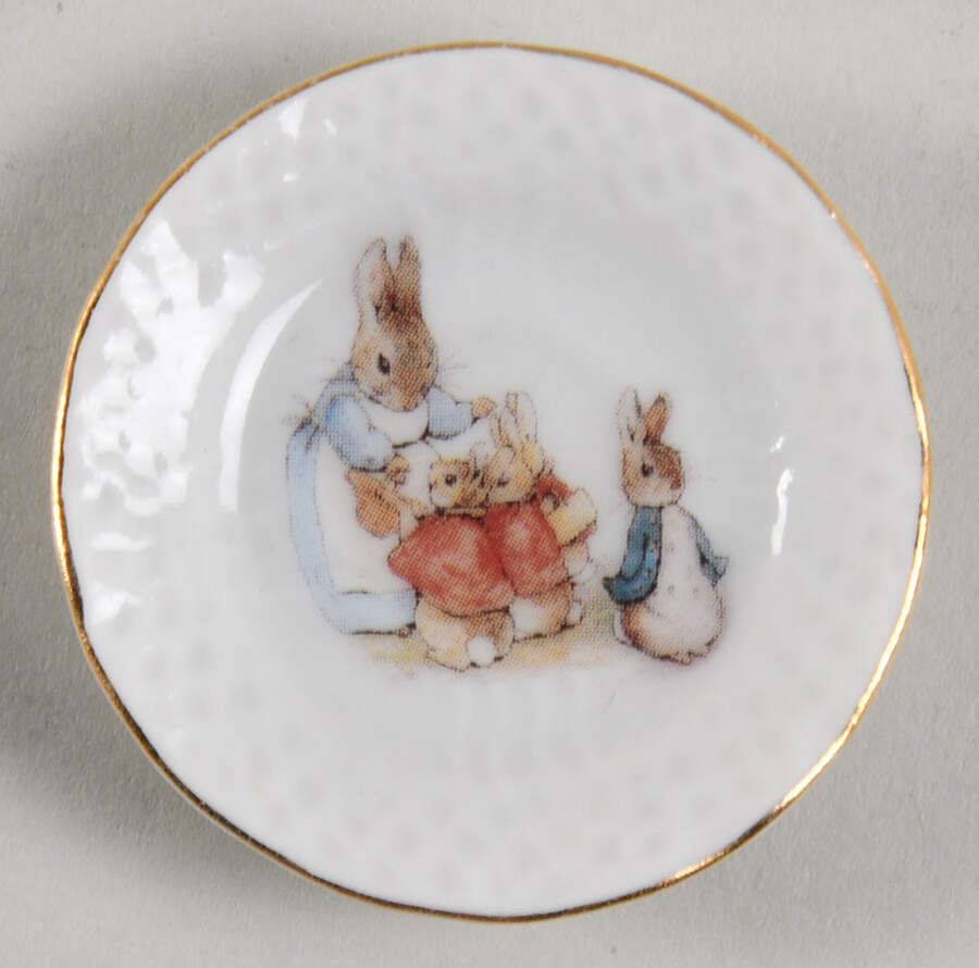 Peter Rabbit (Gold Trim) Saucer for Flat Toy Cup by Reutter Porzellan-1