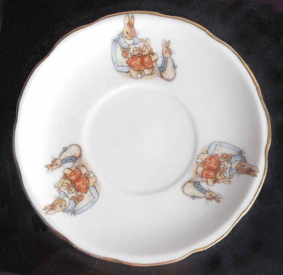 Peter Rabbit (Gold Trim) Saucer for Flat Toy Cup by Reutter Porzellan-1