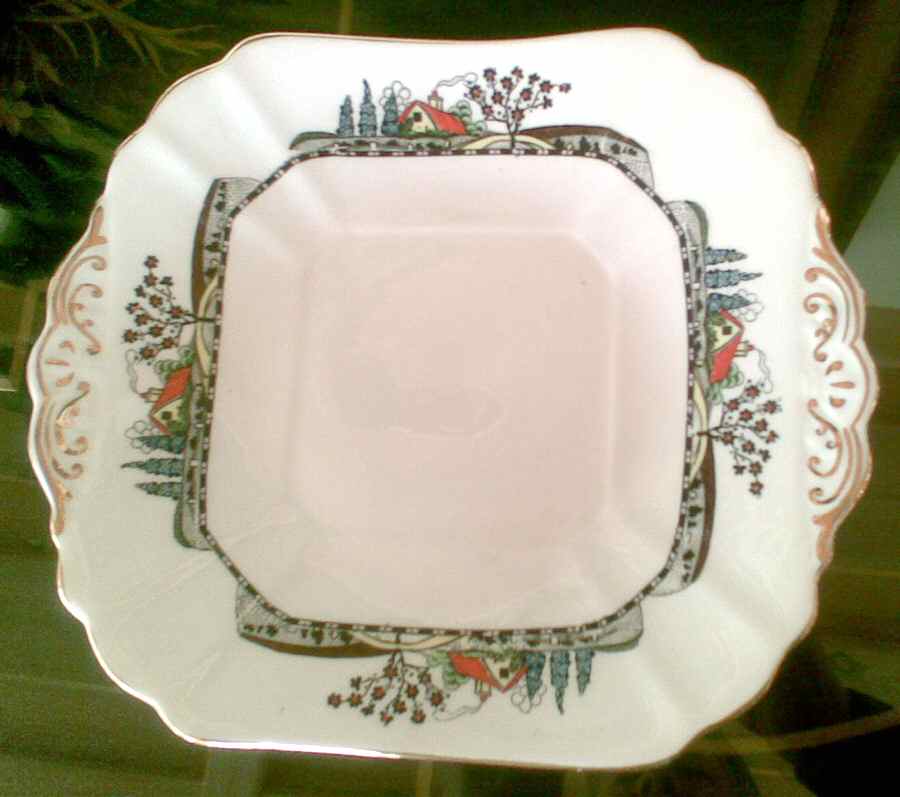 Church Stretton Square Handled Cake Plate by Samuel Radford-1