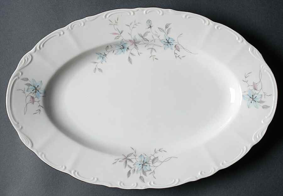 Fantasy (Rim, Scalloped) 12" Oval Serving Platter by Royal Karlsbad-1