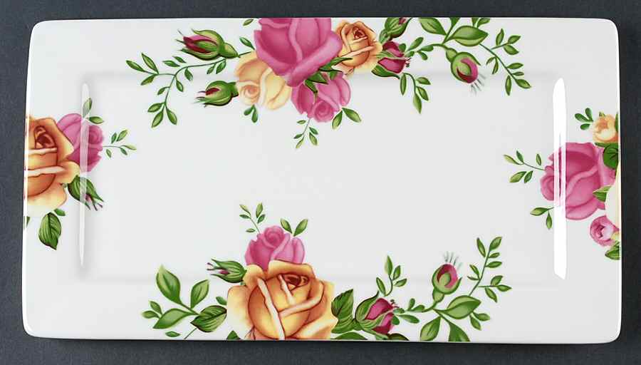 Country Rose 14" Rectangular Tray by Royal Albert-1