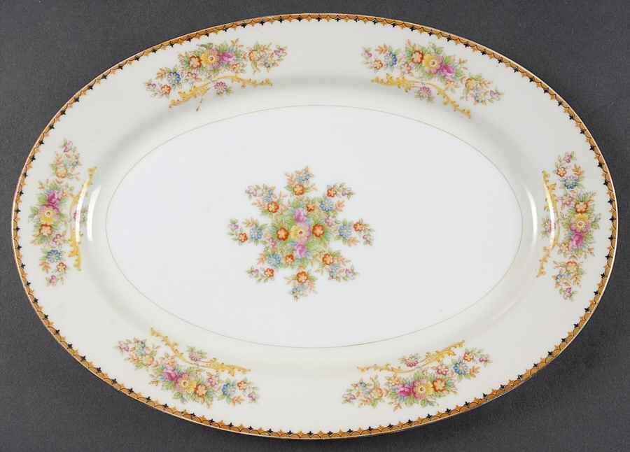 Adeline 12" Oval Serving Platter by Royal China Japan-1