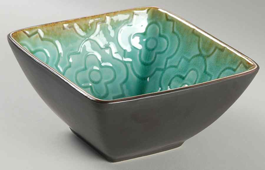 Moroccan Turquoise Square Soup/Cereal Bowl by Roscher & Co-1