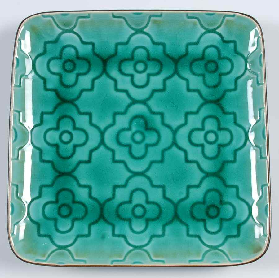 Moroccan Turquoise Square Salad Plate by Roscher & Co-1