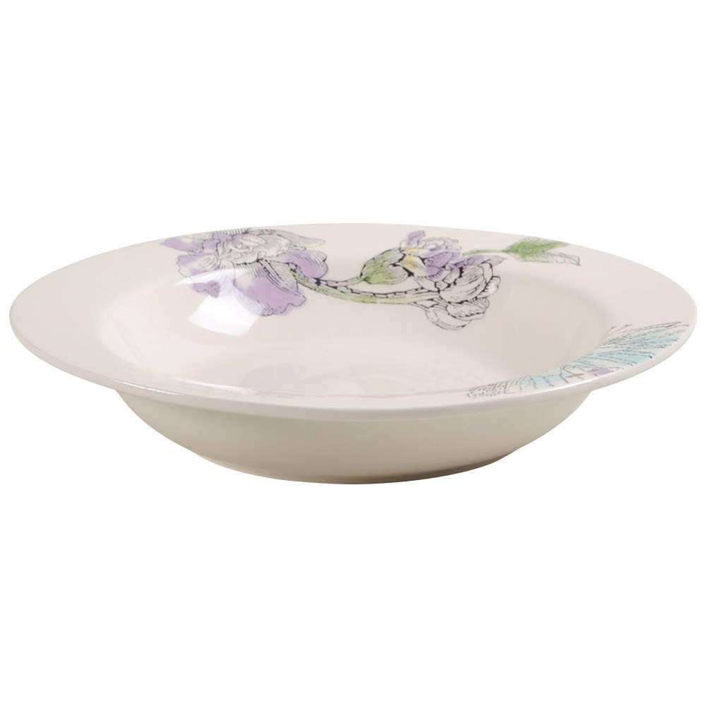 Edie Rose Peacock Collection Large Rim Soup Bowl by Rachel Bilson-1