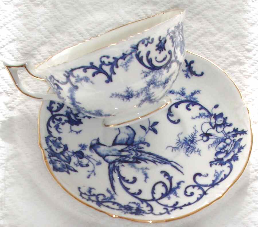Marlborough Blue Footed Cup & Saucer Set by Royal Cauldon-1