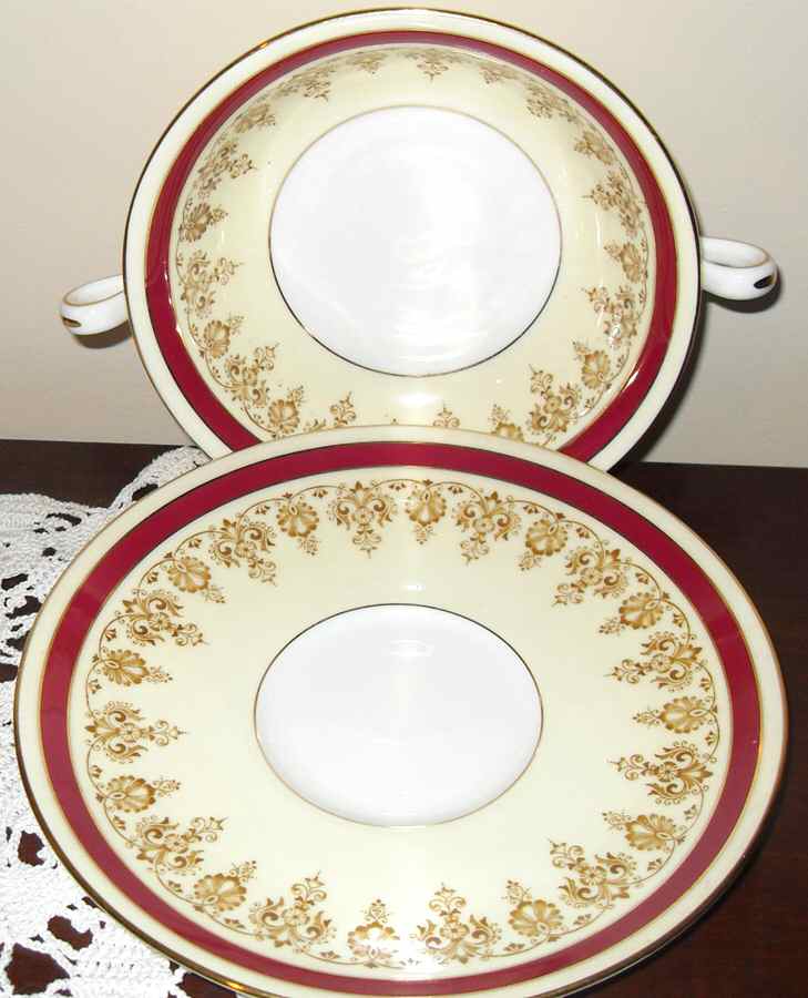 V9324 Flat Cream Soup Bowl & Saucer Set by Royal Cauldon-1