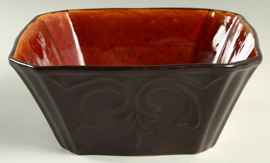 Victorian Scroll Red 8" Square Serving Bowl by Reba Harmony for the Home-1