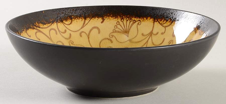 Vercelli Scroll Amber Soup/Cereal Bowl by Reba Harmony for the Home-1