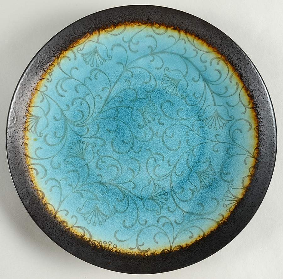Vercelli Scroll Blue Dinner Plate by Reba Harmony for the Home-1