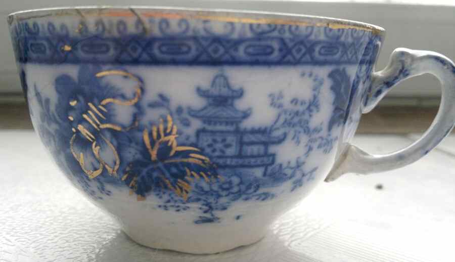 Yeddo (Blue & Gold) Flat Cup by Royal Staffordshire-1