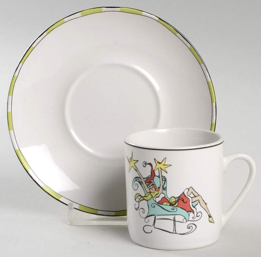 Santa Baby Flat Demitasse Cup & Saucer Set by Rosanna-1