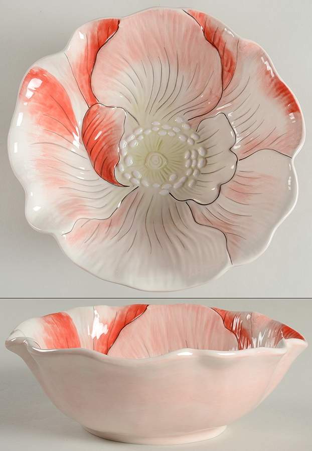 Edie Rose Hydrangea Collection 9" Sculpted Round Serving Bowl by Rachel Bilson-1