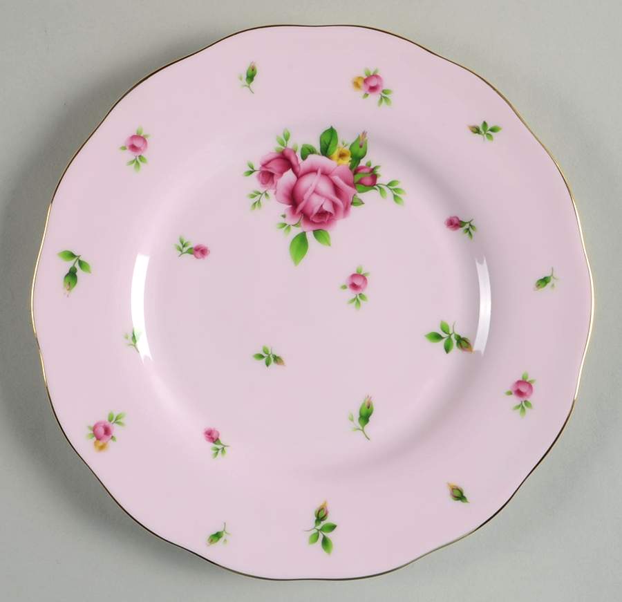 New Country Roses Pink Salad Plate by Royal Albert-1