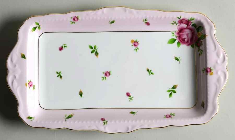 New Country Roses Pink Large Sandwich Tray by Royal Albert-1